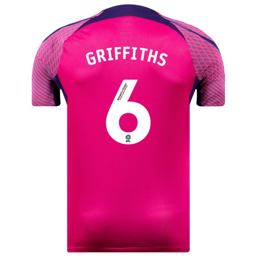 Kandiny Niño Camiseta Louise Griffiths #6 Morado 2ª Equipación 2023/24 La Camisa Chile