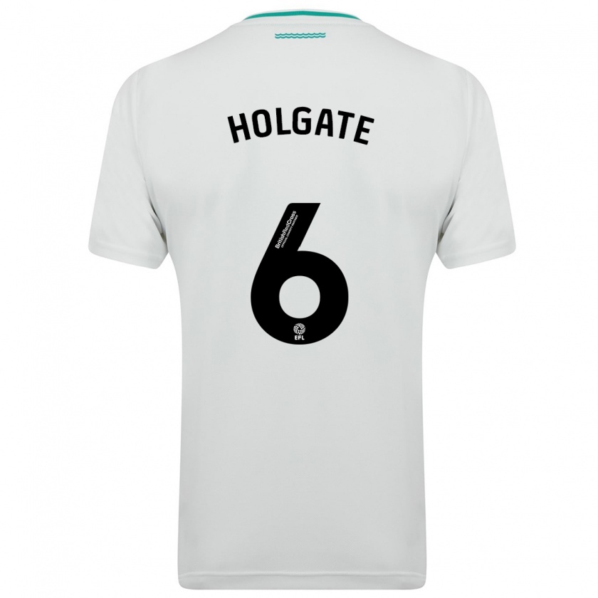 Kandiny Niño Camiseta Mason Holgate #6 Blanco 2ª Equipación 2023/24 La Camisa Chile