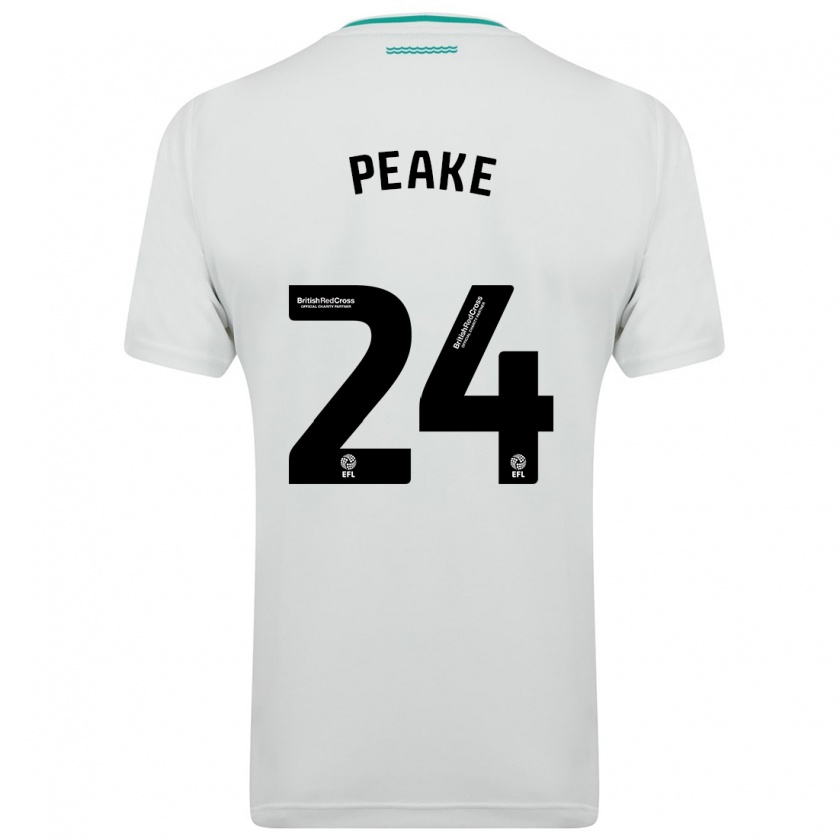 Kandiny Niño Camiseta Paige Peake #24 Blanco 2ª Equipación 2023/24 La Camisa Chile