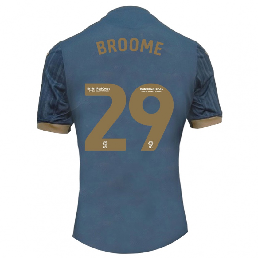 Kandiny Niño Camiseta Nathan Broome #29 Verde Azulado Oscuro 2ª Equipación 2023/24 La Camisa Chile