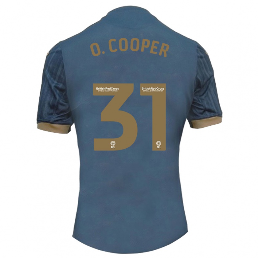 Kandiny Niño Camiseta Oliver Cooper #31 Verde Azulado Oscuro 2ª Equipación 2023/24 La Camisa Chile