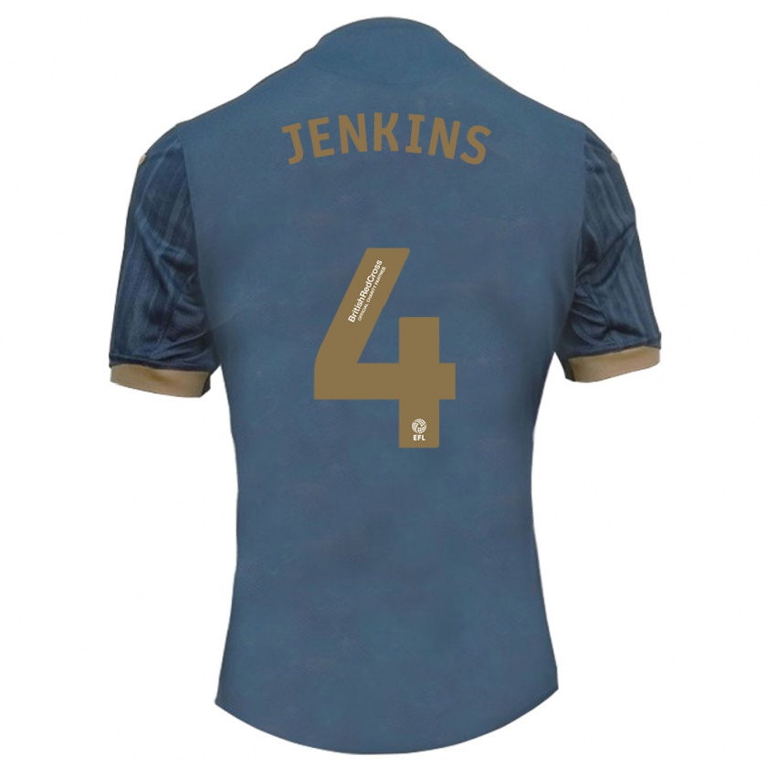 Kandiny Niño Camiseta Shaunna Jenkins #4 Verde Azulado Oscuro 2ª Equipación 2023/24 La Camisa Chile