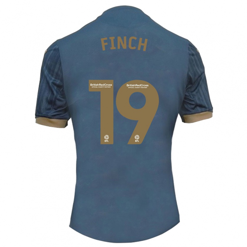 Kandiny Niño Camiseta Lucy Finch #19 Verde Azulado Oscuro 2ª Equipación 2023/24 La Camisa Chile