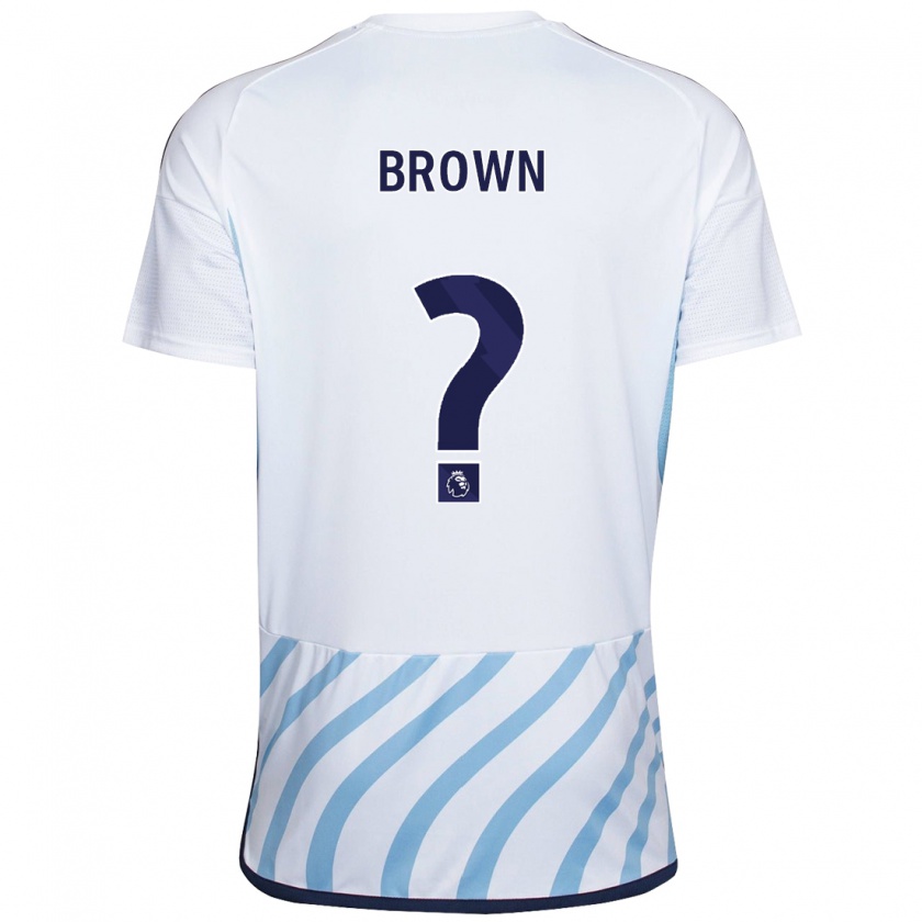 Kandiny Niño Camiseta Connor Brown #0 Blanco Azul 2ª Equipación 2023/24 La Camisa Chile