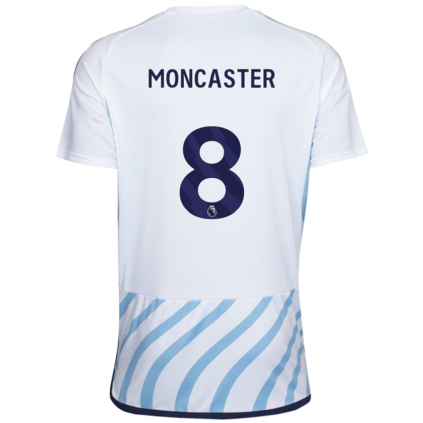 Kandiny Niño Camiseta Mai Moncaster #8 Blanco Azul 2ª Equipación 2023/24 La Camisa Chile