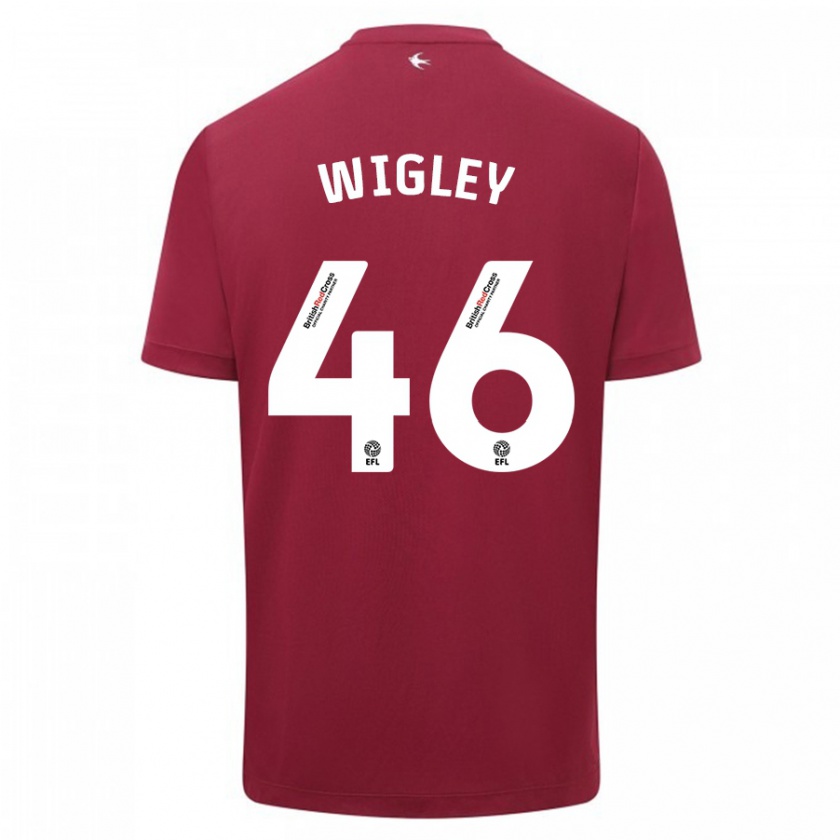 Kandiny Niño Camiseta Morgan Wigley #46 Rojo 2ª Equipación 2023/24 La Camisa Chile