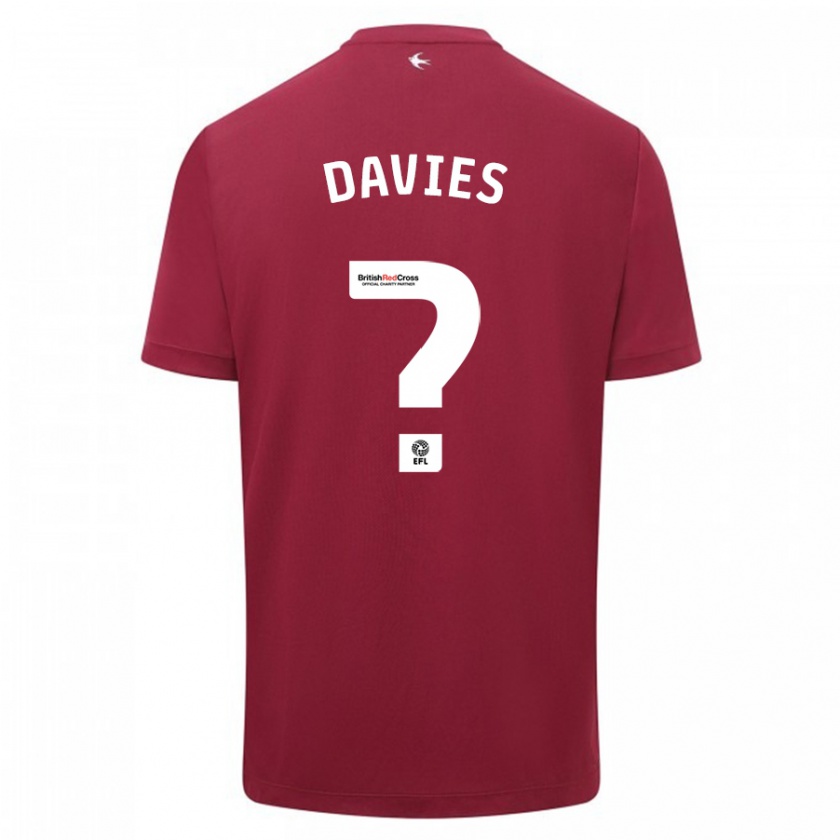 Kandiny Niño Camiseta Jake Davies #0 Rojo 2ª Equipación 2023/24 La Camisa Chile