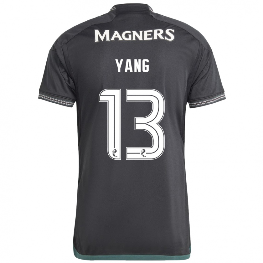 Kandiny Niño Camiseta Hyun-Jun Yang #13 Negro 2ª Equipación 2023/24 La Camisa Chile