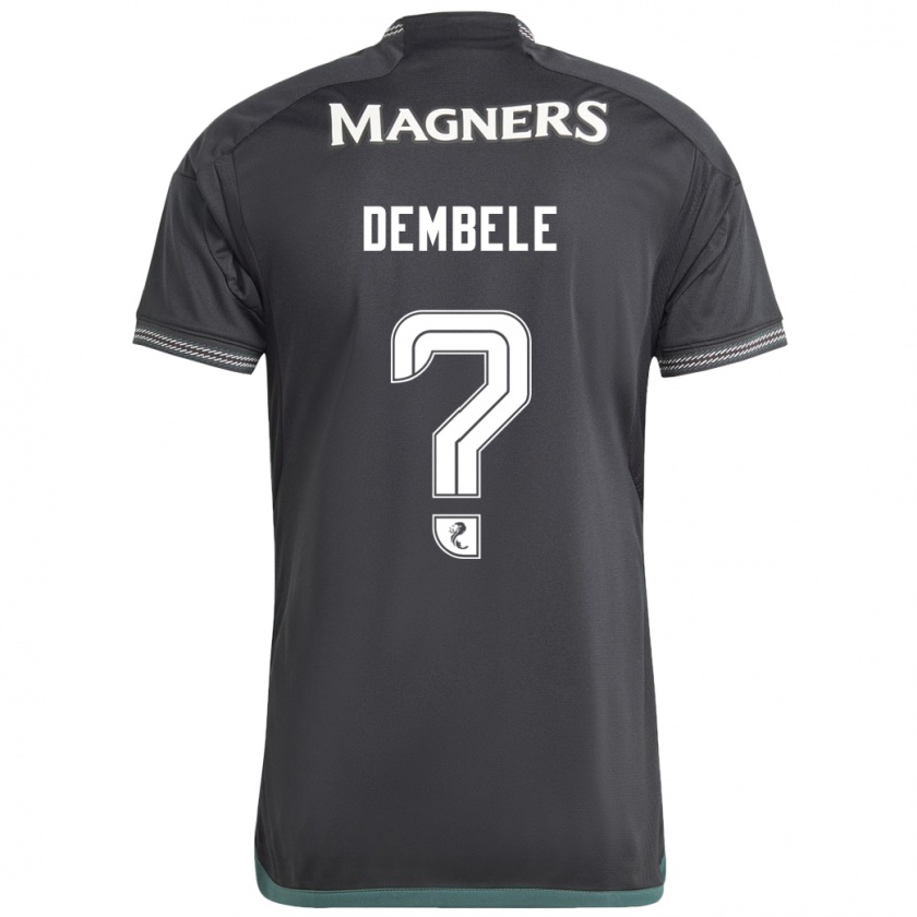 Kandiny Niño Camiseta Hassan Dembele #0 Negro 2ª Equipación 2023/24 La Camisa Chile