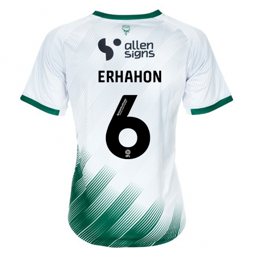 Kandiny Niño Camiseta Ethan Erhahon #6 Blanco 2ª Equipación 2023/24 La Camisa Chile