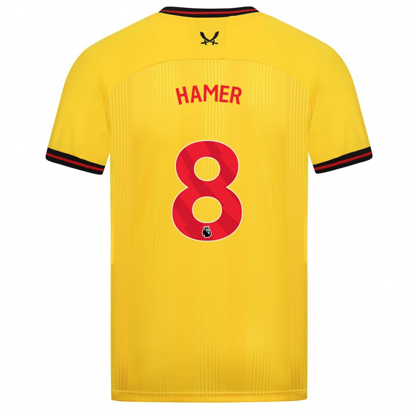 Kandiny Niño Camiseta Gustavo Hamer #8 Amarillo 2ª Equipación 2023/24 La Camisa Chile