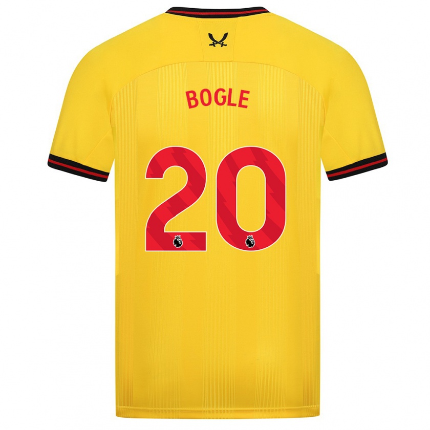 Kandiny Niño Camiseta Jayden Bogle #20 Amarillo 2ª Equipación 2023/24 La Camisa Chile