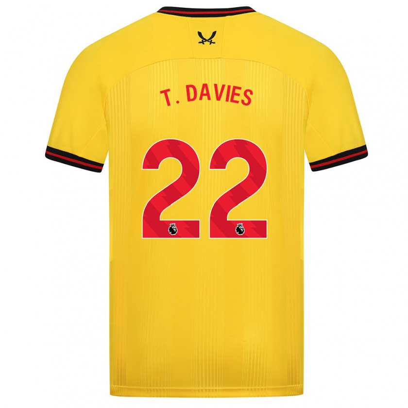 Kandiny Niño Camiseta Tom Davies #22 Amarillo 2ª Equipación 2023/24 La Camisa Chile