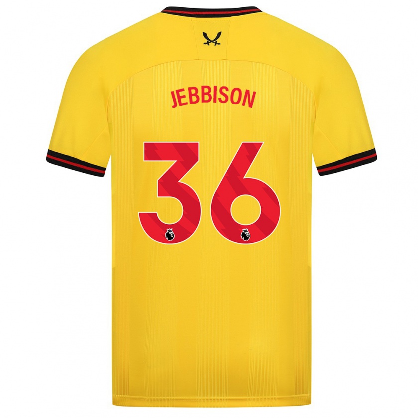 Kandiny Niño Camiseta Daniel Jebbison #36 Amarillo 2ª Equipación 2023/24 La Camisa Chile