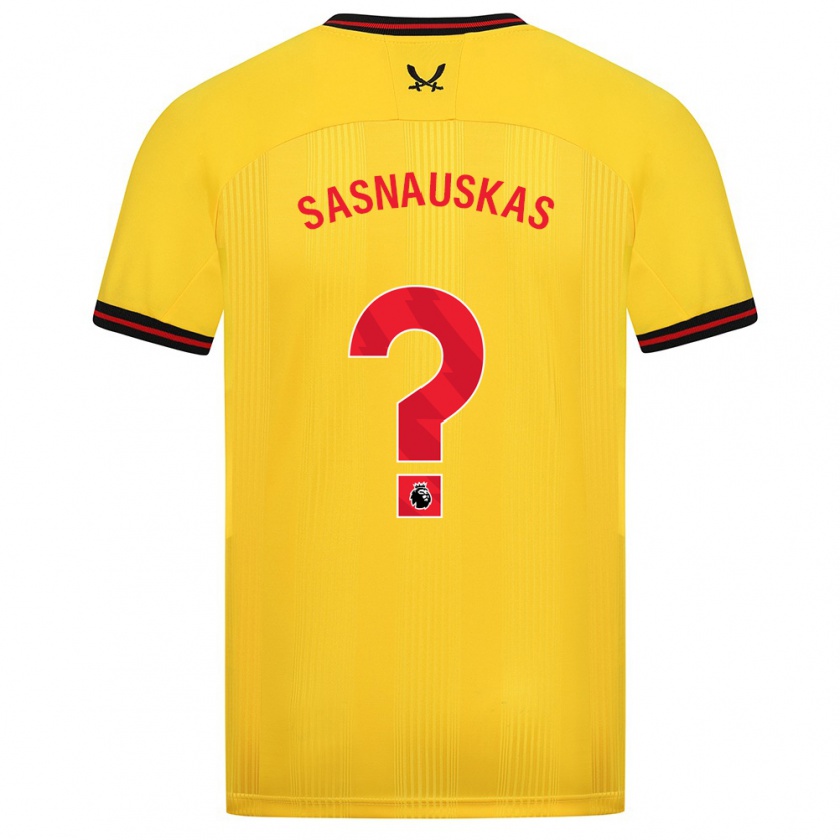 Kandiny Niño Camiseta Dovydas Sasnauskas #0 Amarillo 2ª Equipación 2023/24 La Camisa Chile