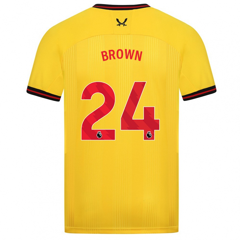 Kandiny Niño Camiseta Rachel Brown #24 Amarillo 2ª Equipación 2023/24 La Camisa Chile