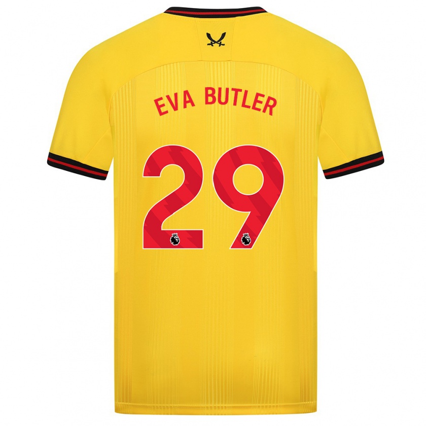 Kandiny Niño Camiseta Eva Butler #29 Amarillo 2ª Equipación 2023/24 La Camisa Chile