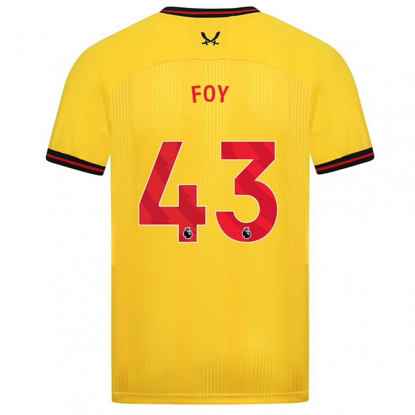 Kandiny Niño Camiseta Gus Foy #43 Amarillo 2ª Equipación 2023/24 La Camisa Chile