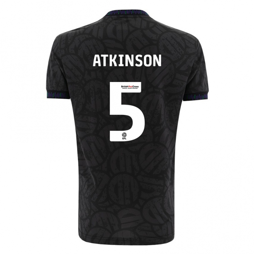 Kandiny Niño Camiseta Rob Atkinson #5 Negro 2ª Equipación 2023/24 La Camisa Chile