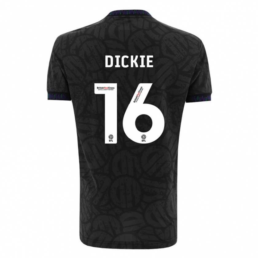 Kandiny Niño Camiseta Rob Dickie #16 Negro 2ª Equipación 2023/24 La Camisa Chile