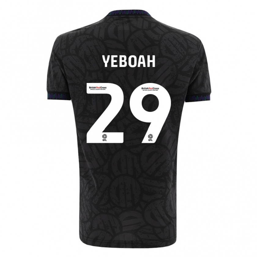 Kandiny Niño Camiseta Ephraim Yeboah #29 Negro 2ª Equipación 2023/24 La Camisa Chile