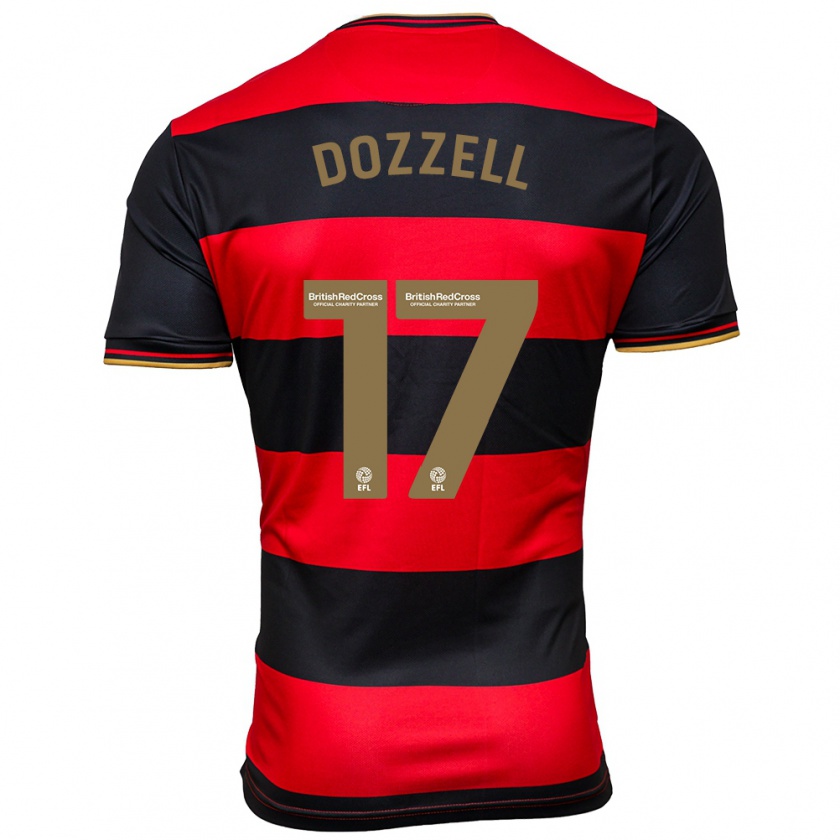 Kandiny Niño Camiseta Andre Dozzell #17 Negro Rojo 2ª Equipación 2023/24 La Camisa Chile