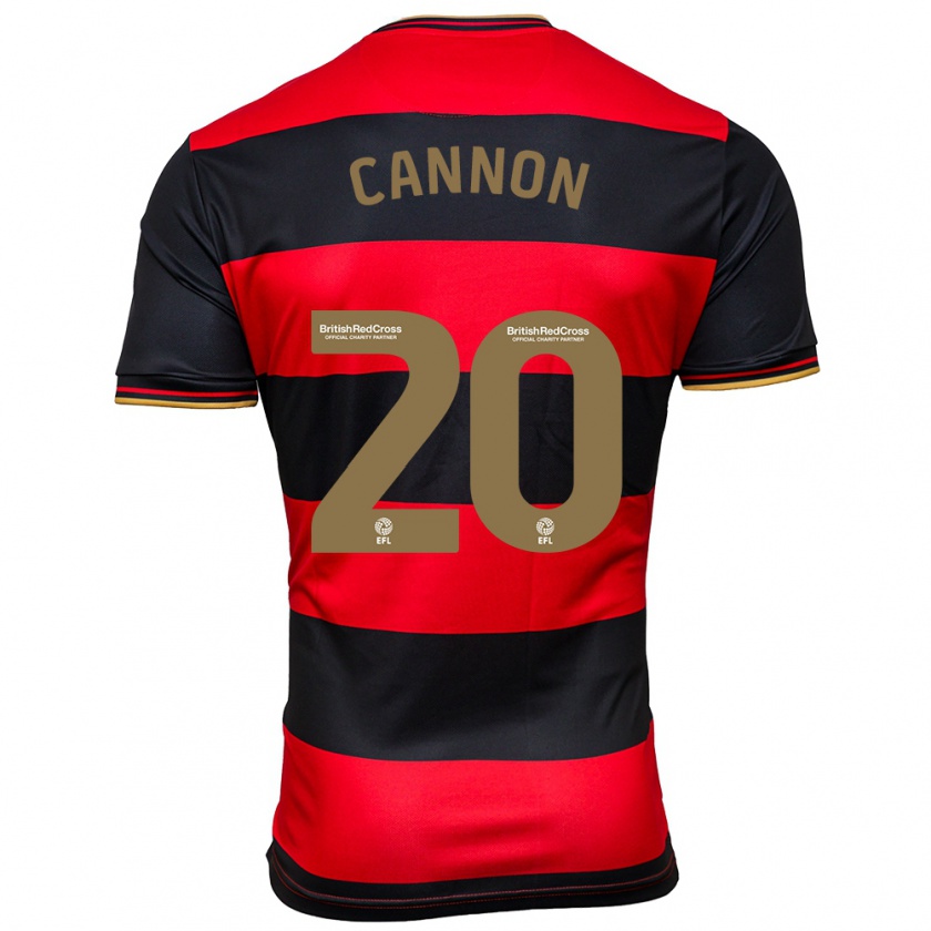 Kandiny Niño Camiseta Reggie Cannon #20 Negro Rojo 2ª Equipación 2023/24 La Camisa Chile