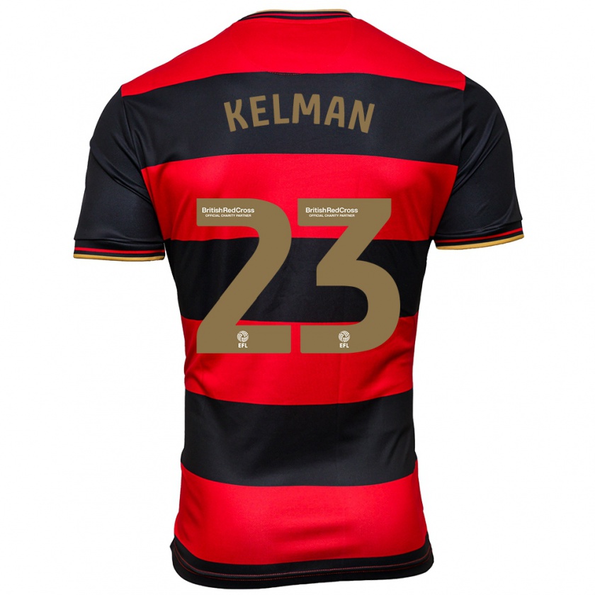 Kandiny Niño Camiseta Charlie Kelman #23 Negro Rojo 2ª Equipación 2023/24 La Camisa Chile