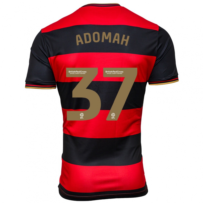 Kandiny Niño Camiseta Albert Adomah #37 Negro Rojo 2ª Equipación 2023/24 La Camisa Chile