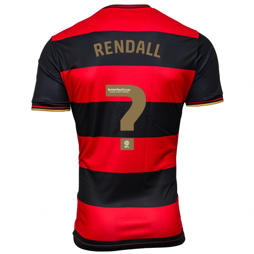 Kandiny Niño Camiseta Trent Rendall #0 Negro Rojo 2ª Equipación 2023/24 La Camisa Chile