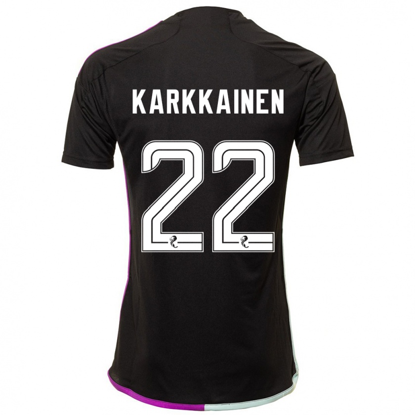 Kandiny Niño Camiseta Elena Kärkkäinen #22 Negro 2ª Equipación 2023/24 La Camisa Chile