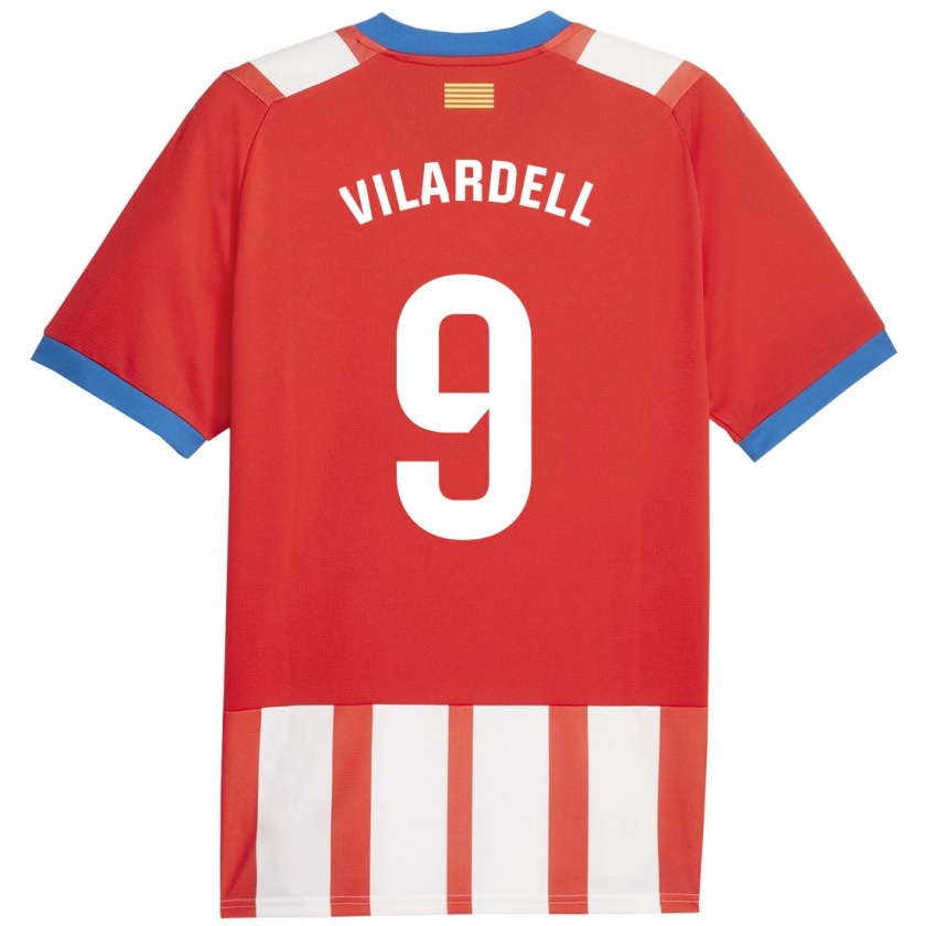 Kandiny Hombre Camiseta Júlia Vilardell #9 Rojo Blanco 1ª Equipación 2023/24 La Camisa Chile