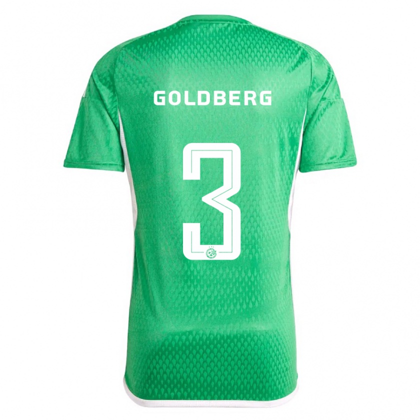 Kandiny Hombre Camiseta Shon Goldberg #3 Blanco Azul 1ª Equipación 2023/24 La Camisa Chile