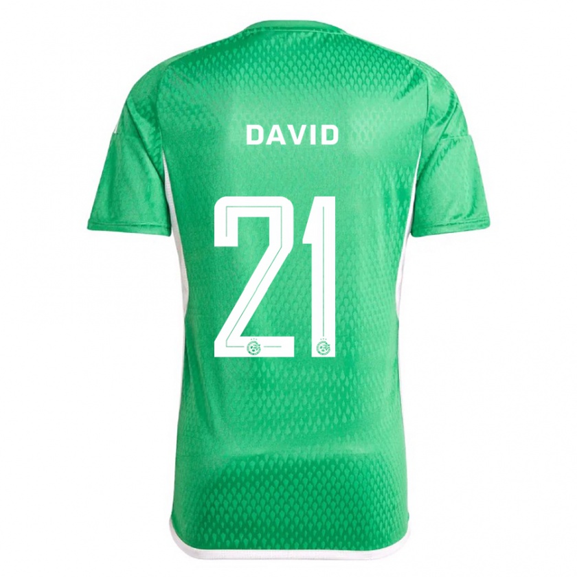 Kandiny Hombre Camiseta Dean David #21 Blanco Azul 1ª Equipación 2023/24 La Camisa Chile