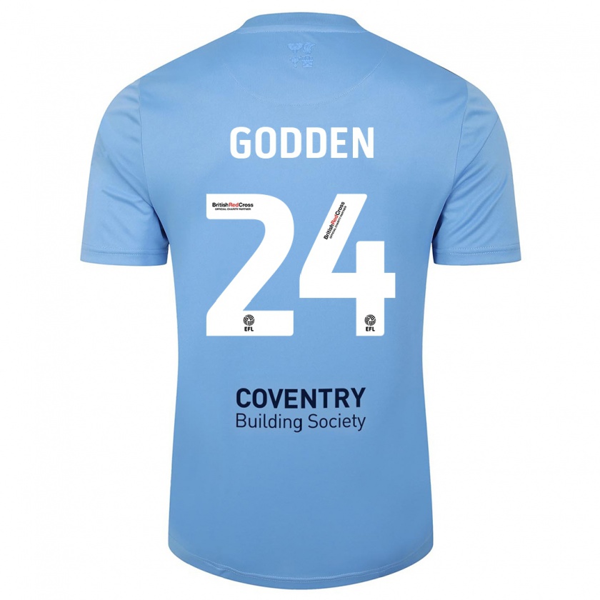 Kandiny Hombre Camiseta Matt Godden #24 Cielo Azul 1ª Equipación 2023/24 La Camisa Chile