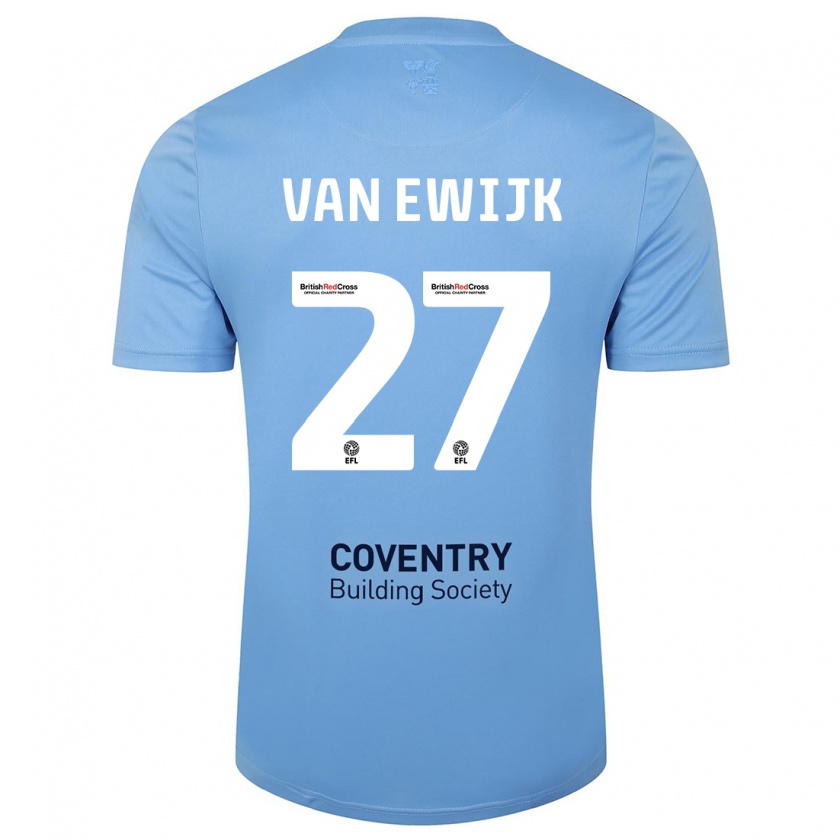 Kandiny Hombre Camiseta Milan Van Ewijk #27 Cielo Azul 1ª Equipación 2023/24 La Camisa Chile