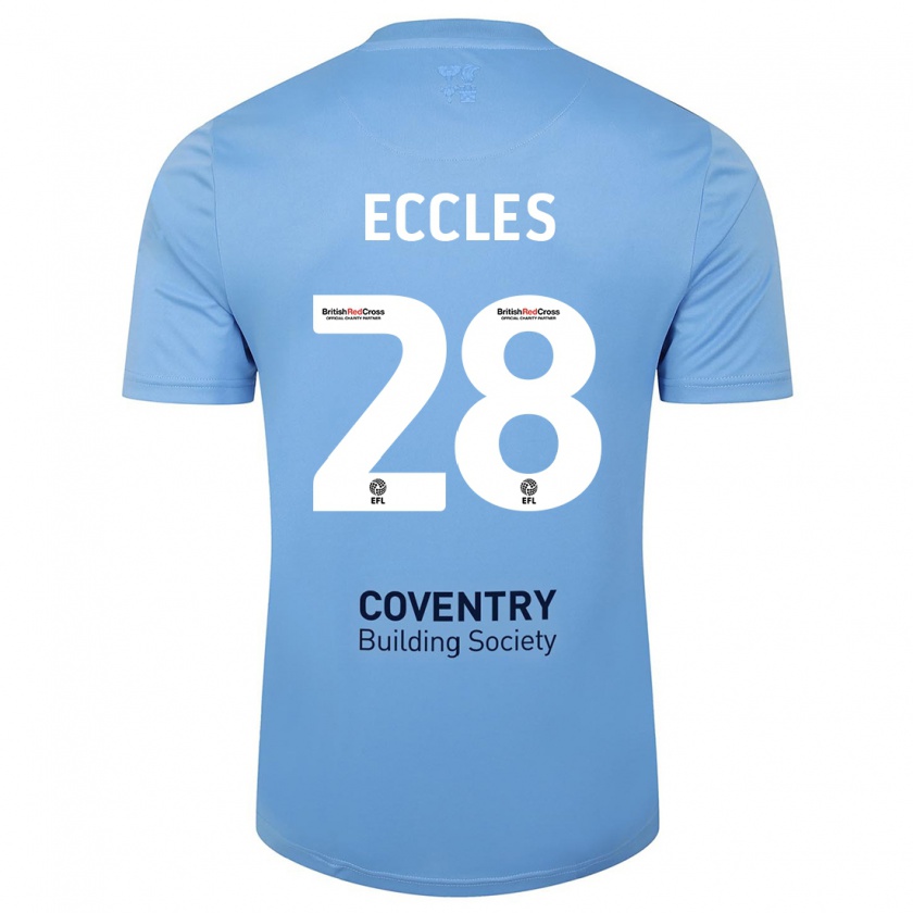 Kandiny Hombre Camiseta Josh Eccles #28 Cielo Azul 1ª Equipación 2023/24 La Camisa Chile