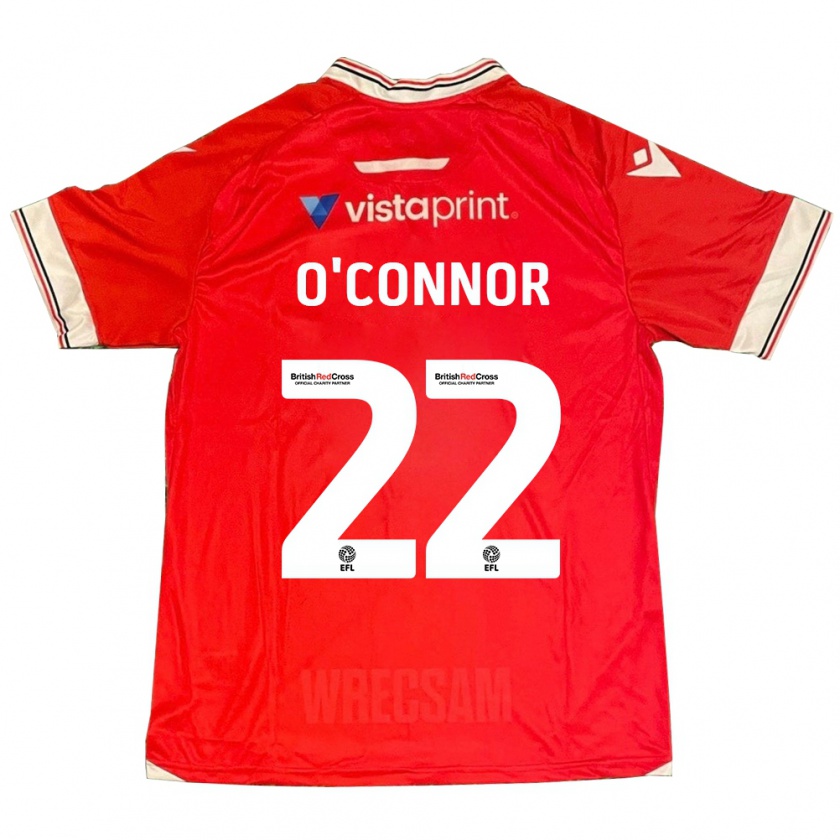 Kandiny Hombre Camiseta Thomas O'connor #22 Rojo 1ª Equipación 2023/24 La Camisa Chile