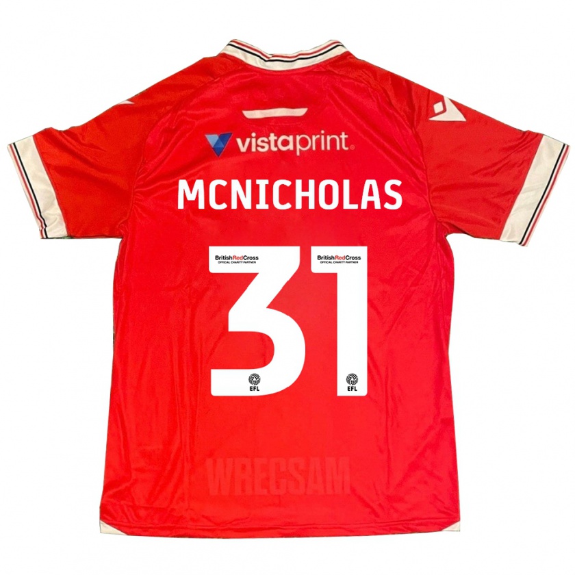 Kandiny Hombre Camiseta Luke Mcnicholas #31 Rojo 1ª Equipación 2023/24 La Camisa Chile