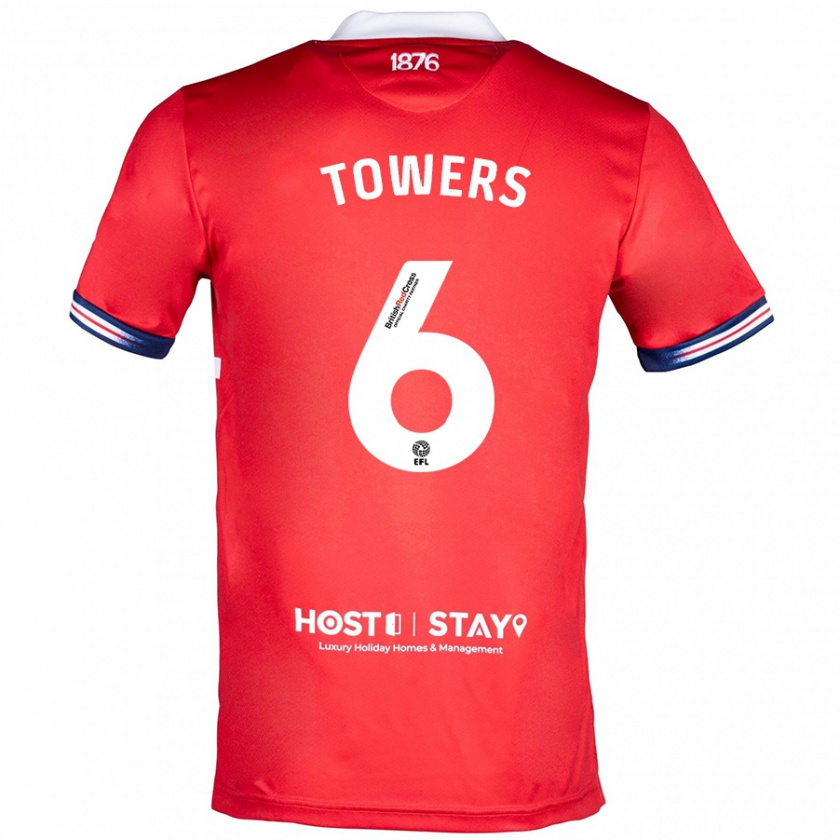 Kandiny Hombre Camiseta Abby Towers #6 Rojo 1ª Equipación 2023/24 La Camisa Chile