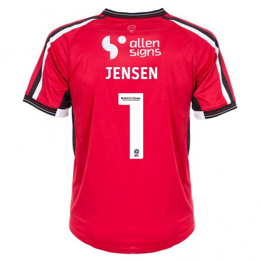 Kandiny Hombre Camiseta Lukas Jensen #1 Rojo 1ª Equipación 2023/24 La Camisa Chile