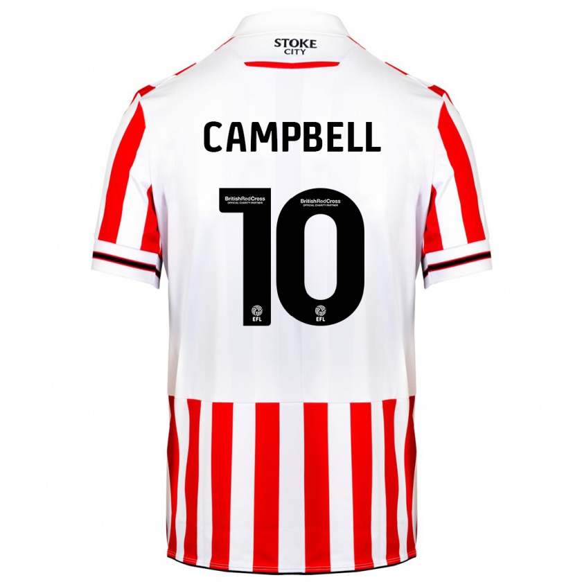 Kandiny Hombre Camiseta Tyrese Campbell #10 Rojo Blanco 1ª Equipación 2023/24 La Camisa Chile