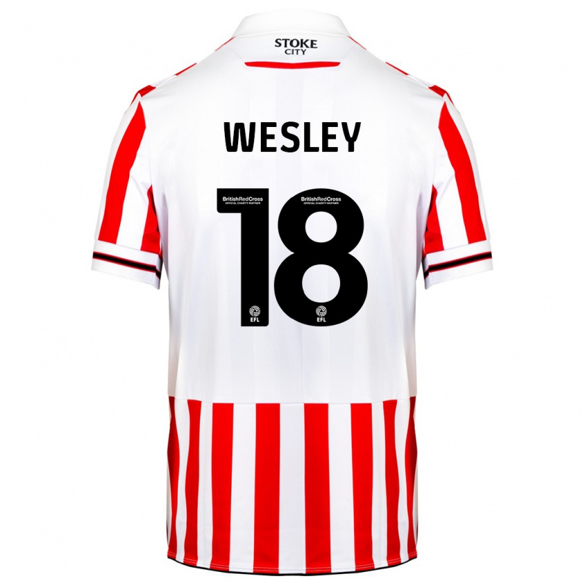 Kandiny Hombre Camiseta Wesley Moraes #18 Rojo Blanco 1ª Equipación 2023/24 La Camisa Chile