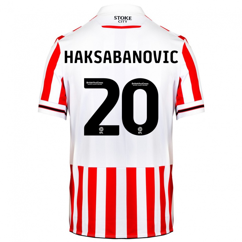 Kandiny Hombre Camiseta Sead Hakšabanović #20 Rojo Blanco 1ª Equipación 2023/24 La Camisa Chile