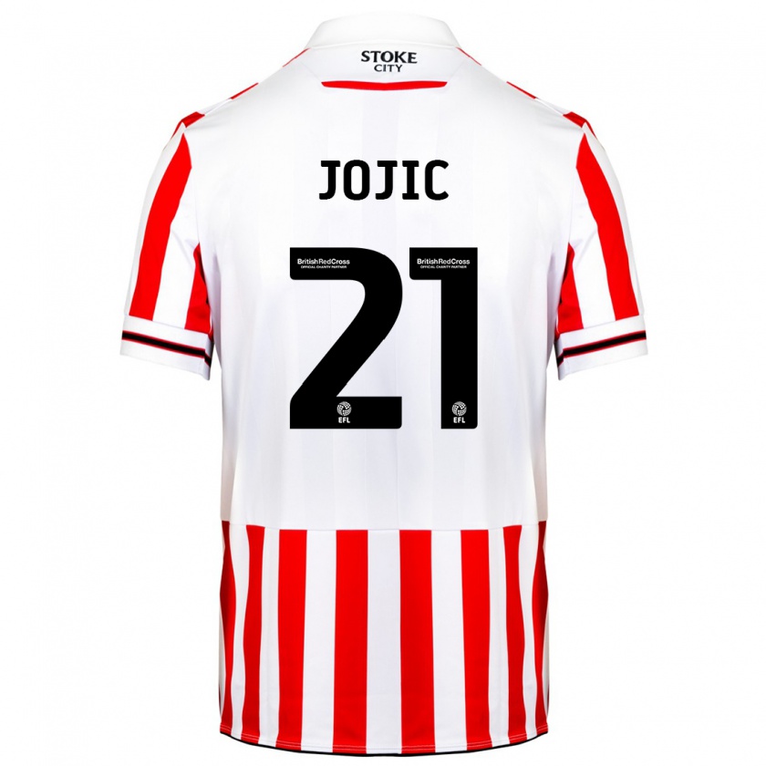 Kandiny Hombre Camiseta Nikola Jojic #21 Rojo Blanco 1ª Equipación 2023/24 La Camisa Chile