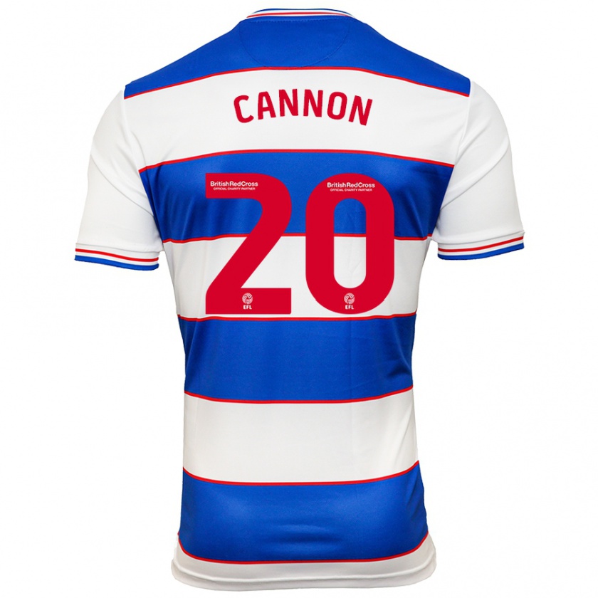 Kandiny Hombre Camiseta Reggie Cannon #20 Blanco Azul 1ª Equipación 2023/24 La Camisa Chile