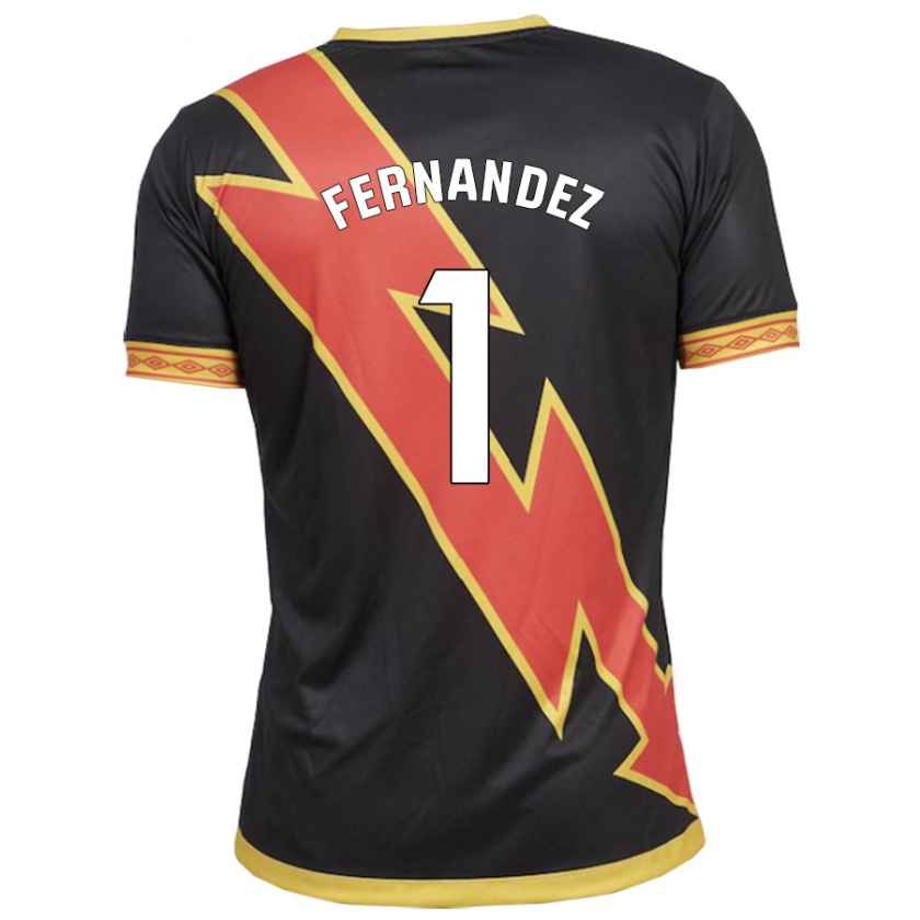 Kandiny Hombre Camiseta Nerea Fernández Santos #1 Negro 2ª Equipación 2023/24 La Camisa Chile