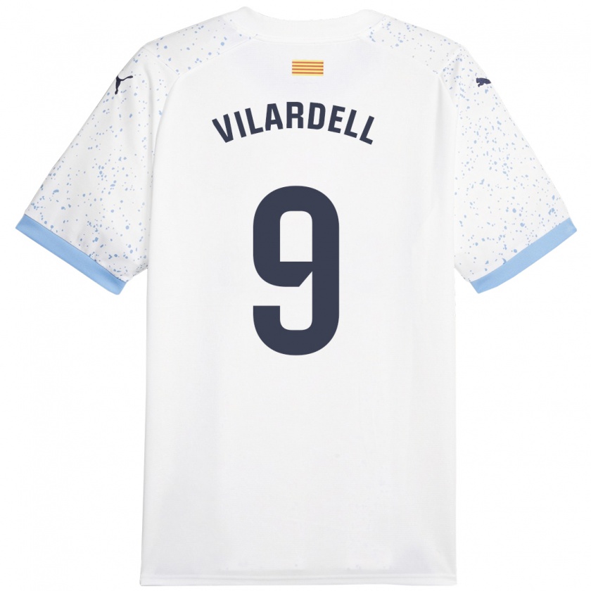 Kandiny Hombre Camiseta Júlia Vilardell #9 Blanco 2ª Equipación 2023/24 La Camisa Chile