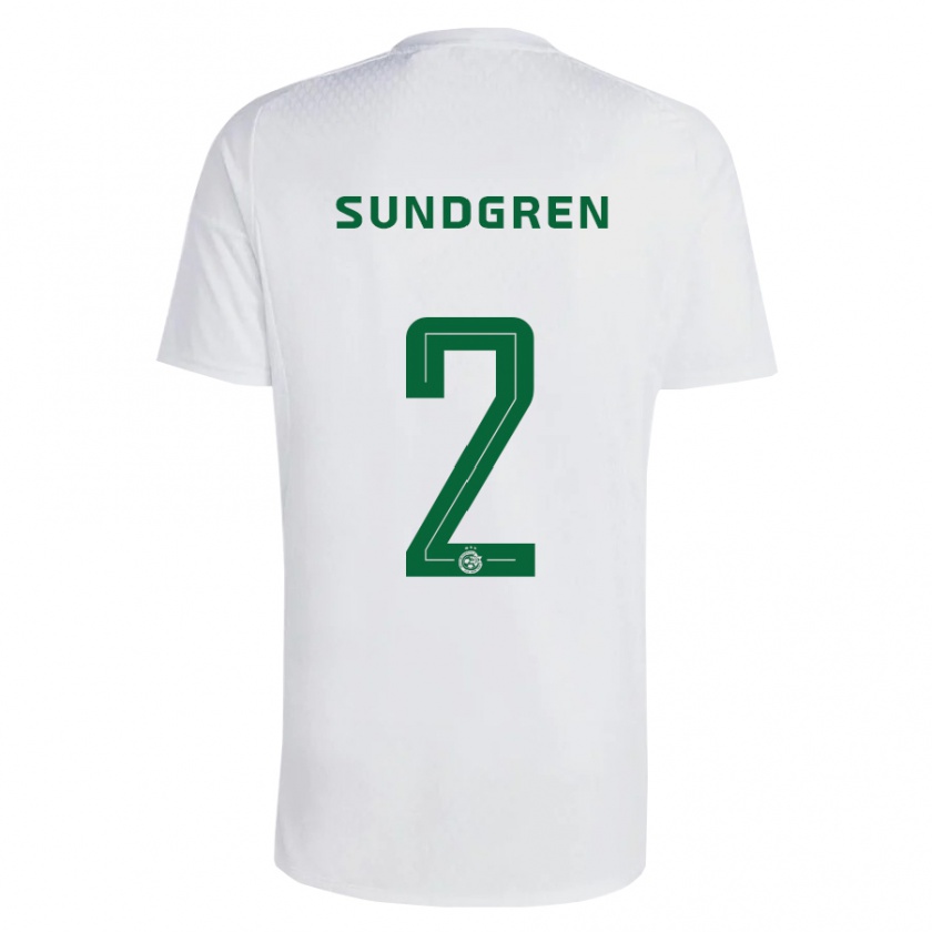 Kandiny Hombre Camiseta Daniel Sundgren #2 Verde Azul 2ª Equipación 2023/24 La Camisa Chile