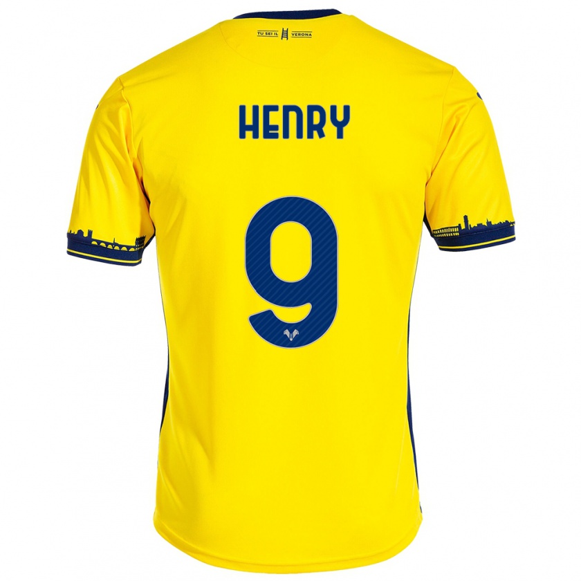 Kandiny Hombre Camiseta Thomas Henry #9 Amarillo 2ª Equipación 2023/24 La Camisa Chile